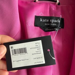 Kate Spade Vibrant Pink Blazer - Brand New